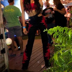 IAMGIA Black/Red Flare Pants